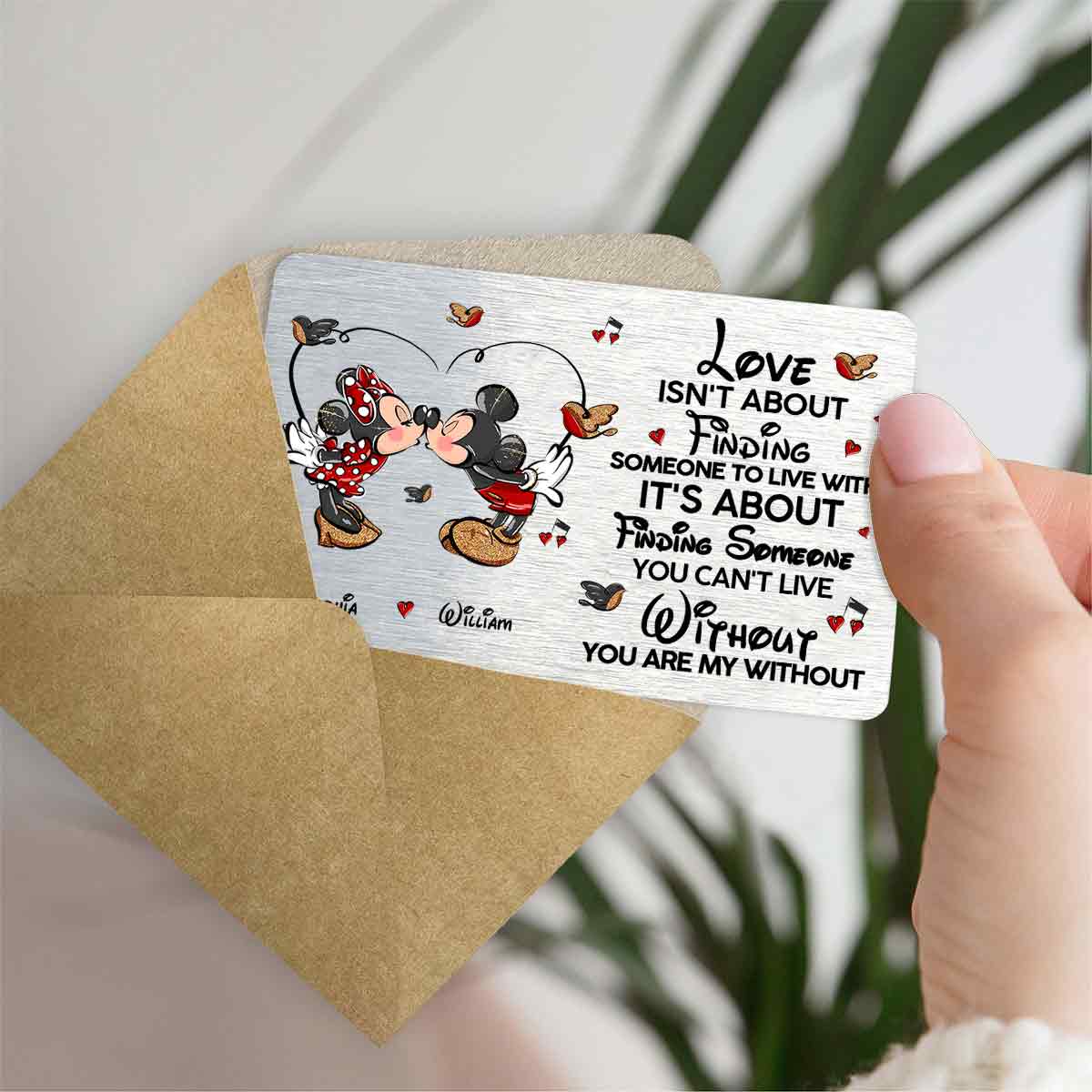 You Are My Without - Personalized Couple Mouse Wallet Insert Card