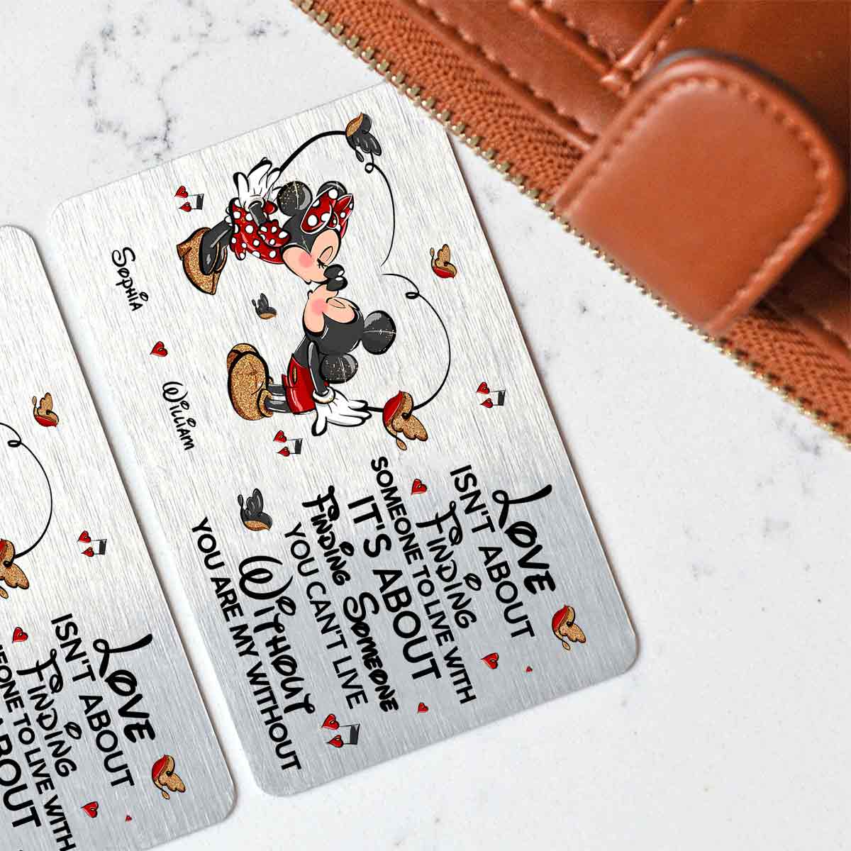 You Are My Without - Personalized Couple Mouse Wallet Insert Card