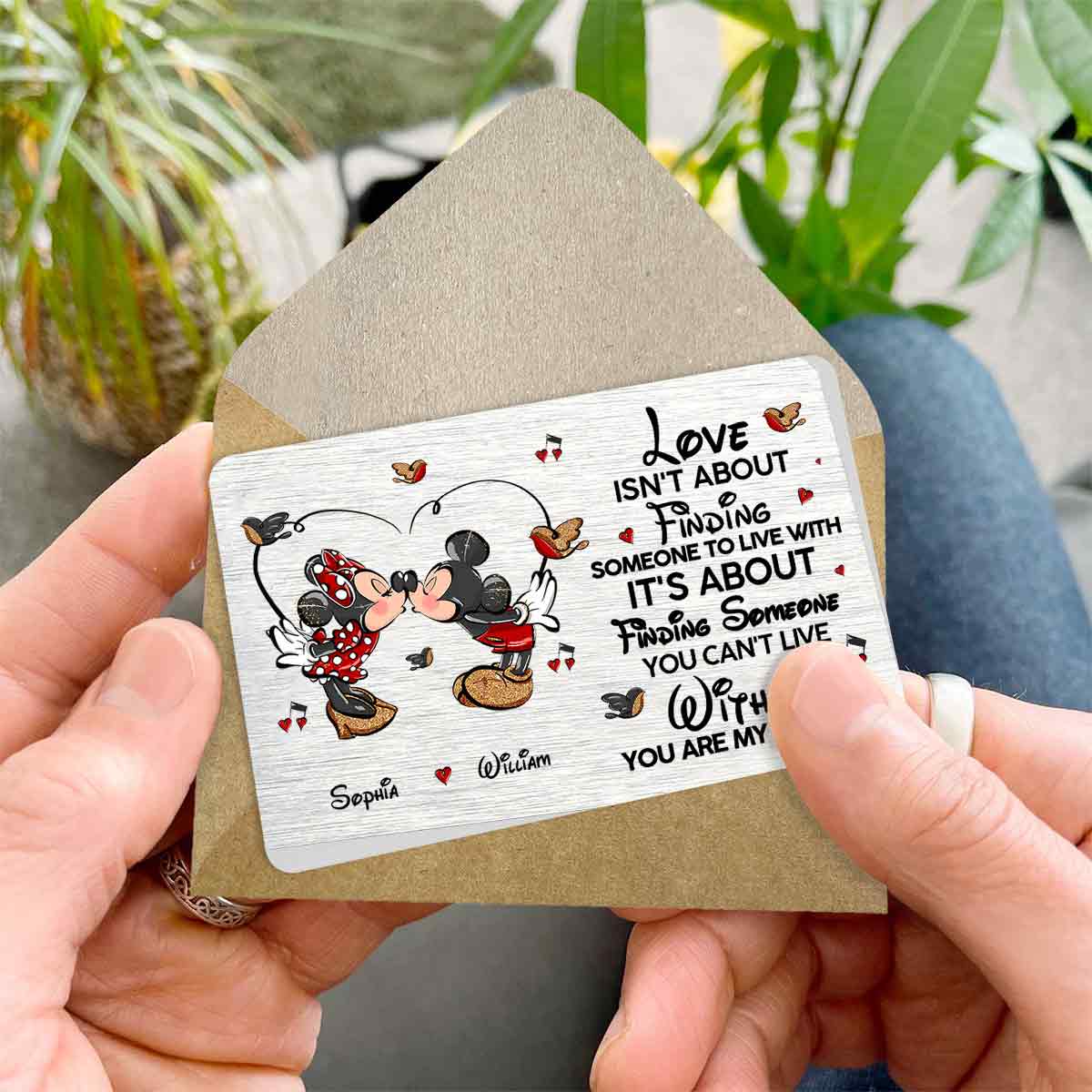 You Are My Without - Personalized Couple Mouse Wallet Insert Card