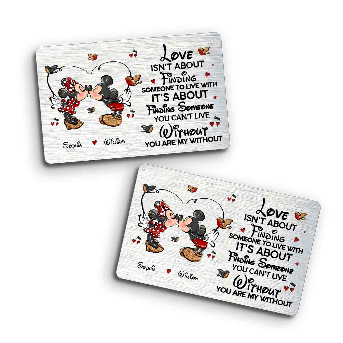 You Are My Without - Personalized Couple Mouse Wallet Insert Card