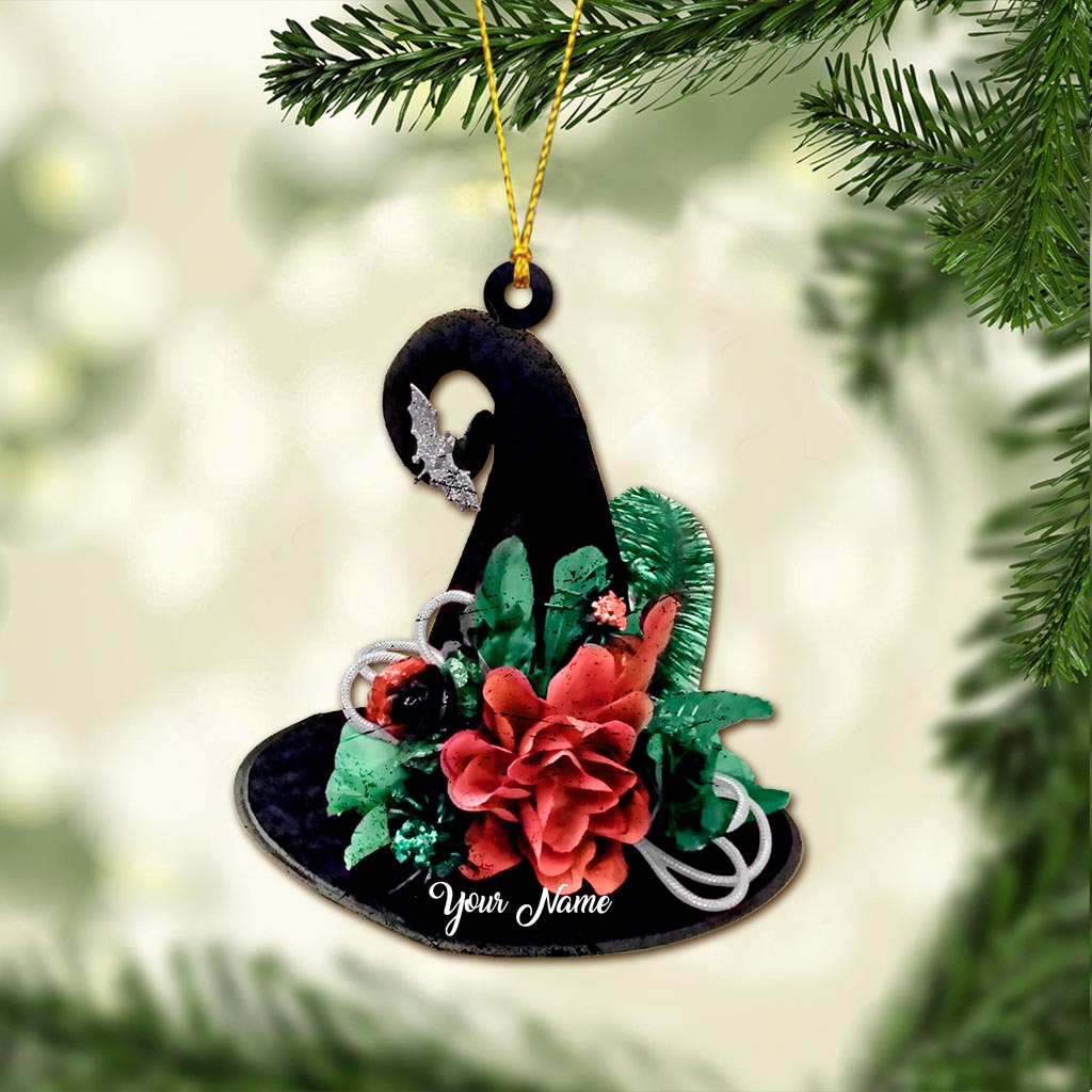 Witch Hat - Personalized Christmas Ornament (Printed On Both Sides)