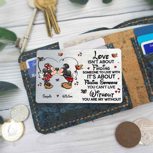 You Are My Without - Personalized Couple Mouse Wallet Insert Card