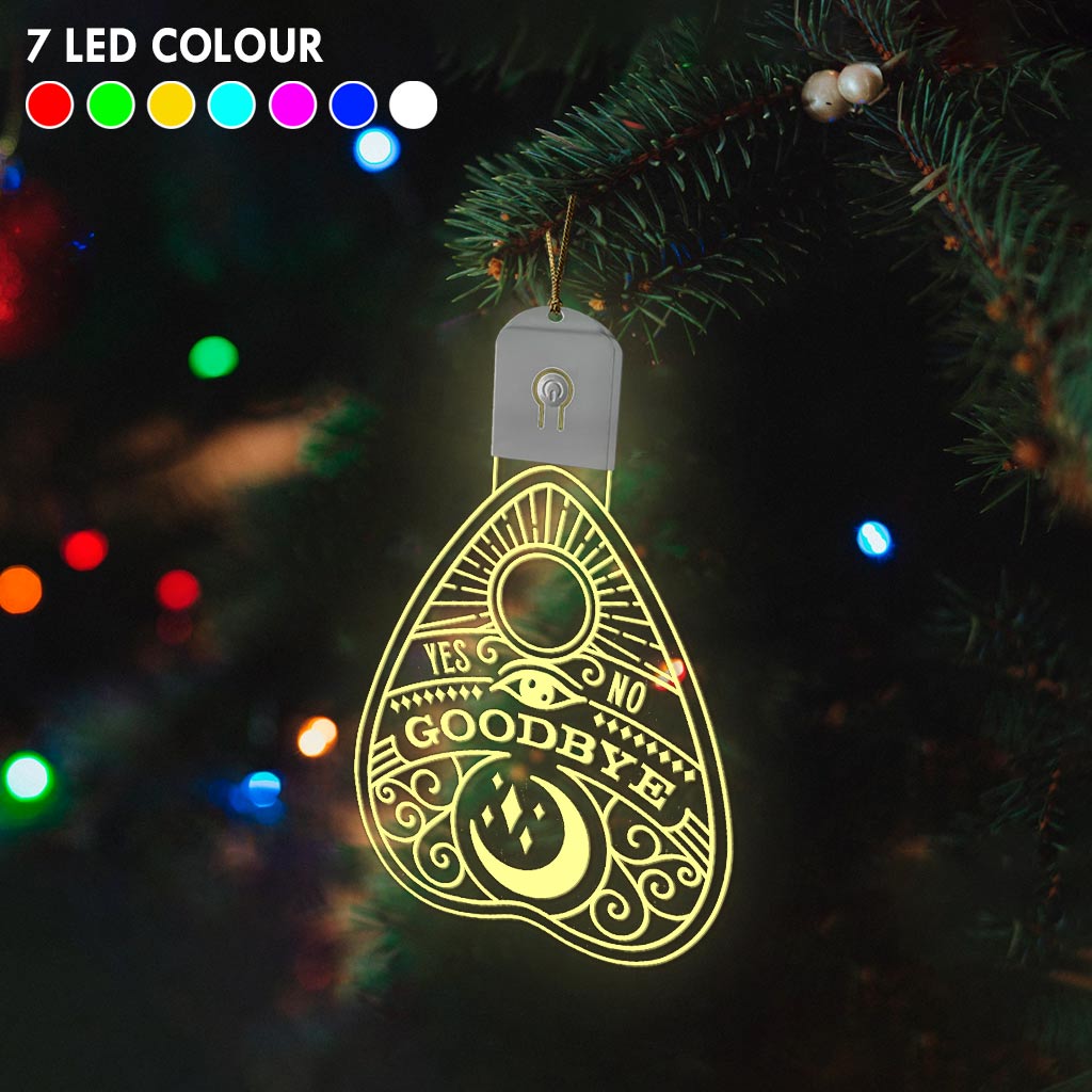 Ouija Planchette Yes No Goodbye - Christmas Witch Shaped Led Acrylic Ornament