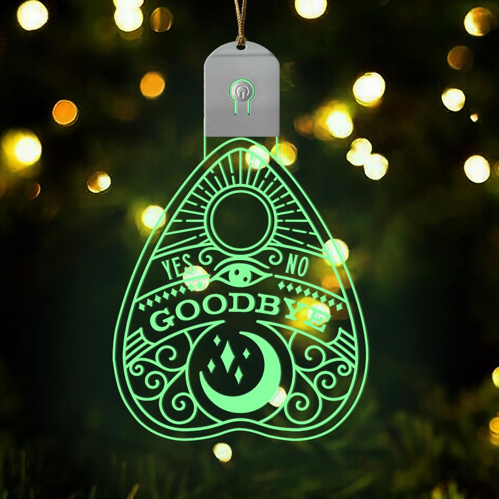 Ouija Planchette Yes No Goodbye - Christmas Witch Shaped Led Acrylic Ornament