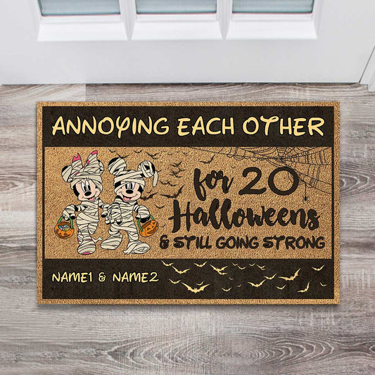 Annoying Each Other - Personalized Halloween Mouse Doormat