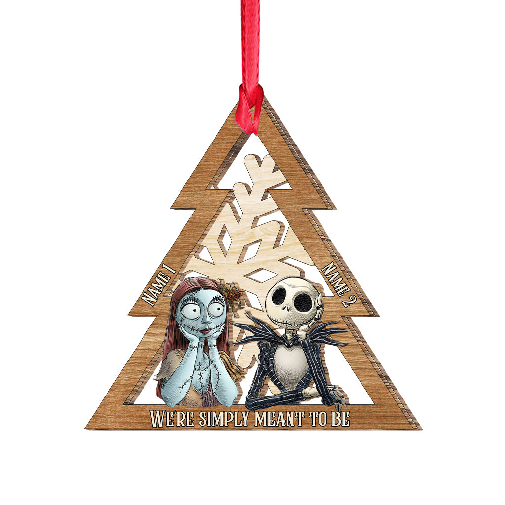 We're Simply Meant To Be Nightmare Snowflake - Personalized Christmas Layered Wood Ornament