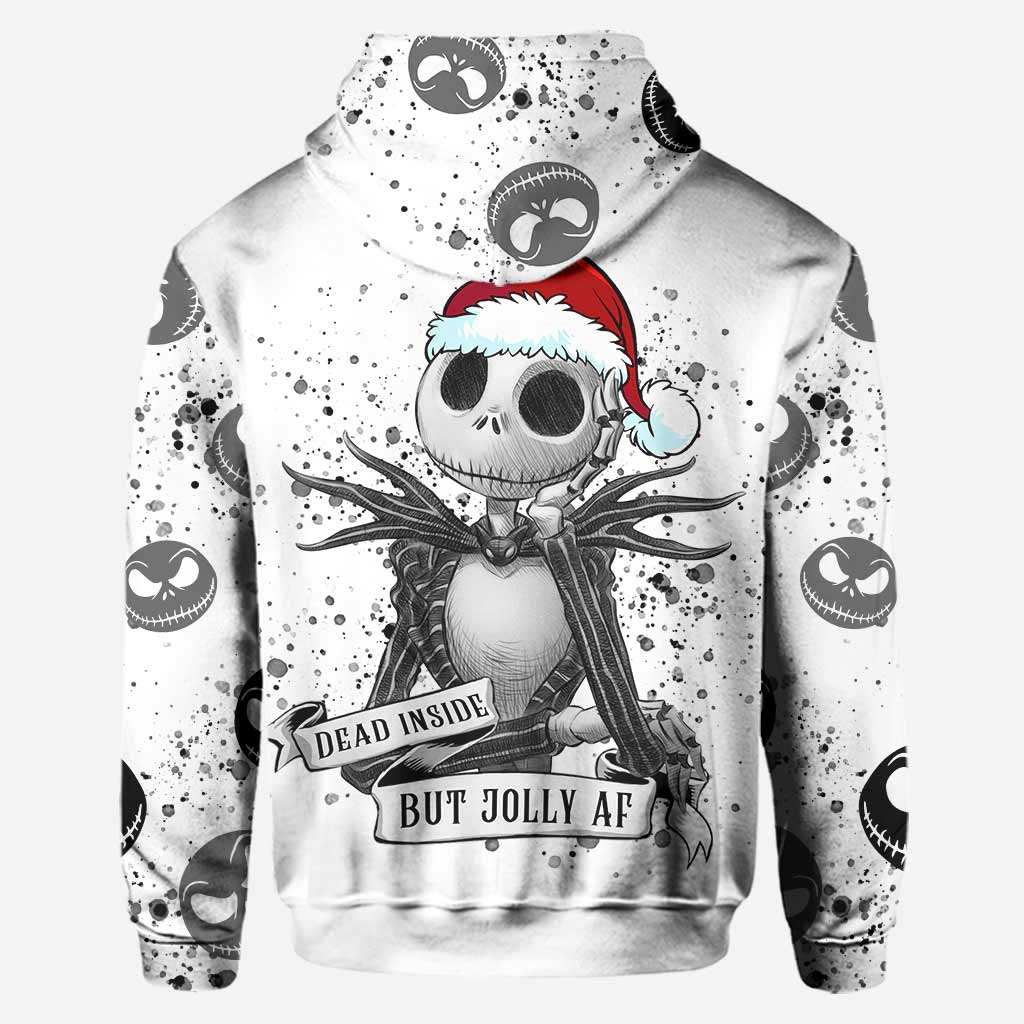 Dead Inside But Jolly AF - Personalized Christmas Nightmare Hoodie and Leggings