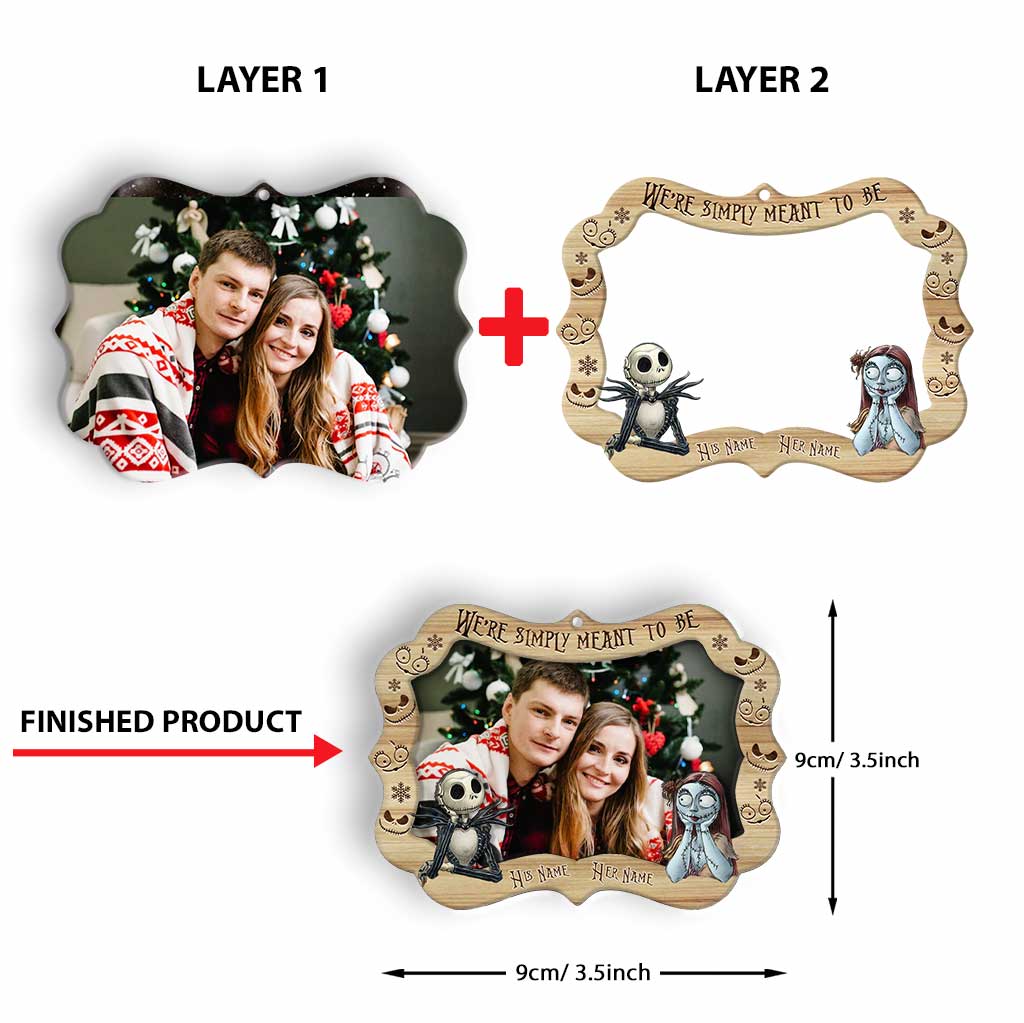 We're Simply Meant To Be - Personalized Christmas Nightmare Layered Wood Ornament