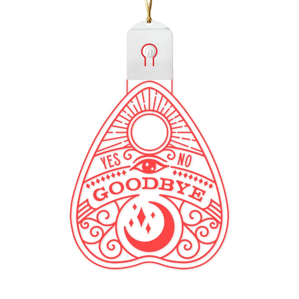 Ouija Planchette Yes No Goodbye - Christmas Witch Shaped Led Acrylic Ornament