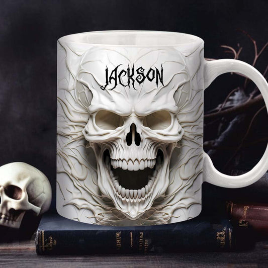 Beautiful White Skeleton - Personalized Skull Mug