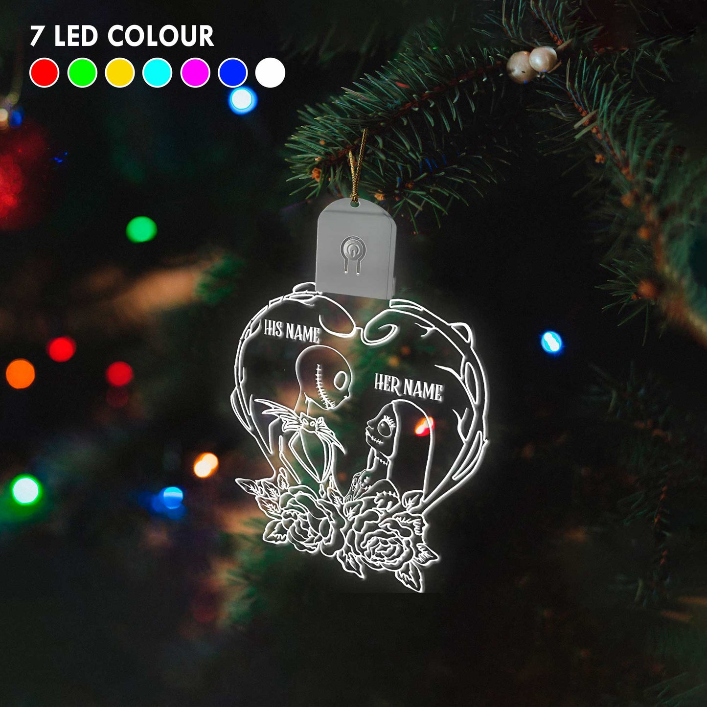 I'm Yours No Returns - Personalized Christmas Nightmare Shaped Led Acrylic Ornament